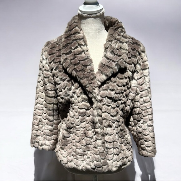 🌻Nic + Zoe Fancy Fluffy Faux Fur Collared Jacket Size Medium - Picture 2 of 13